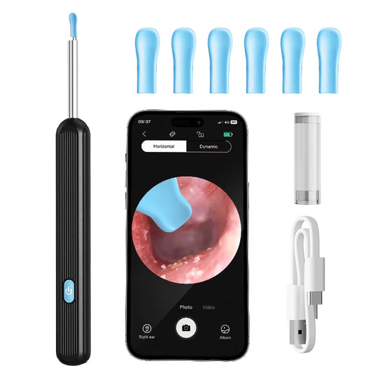 Ear Cleaner High Precision Ear Wax Removal Tool with Camera with LED Light Wireless Cleaner Smart Ear Cleaning Kit Health Care